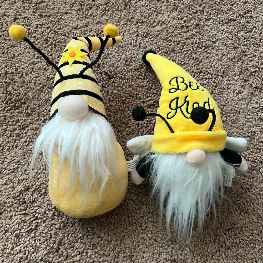 Gnomes - bee kind pair of 2 - yellow and black
